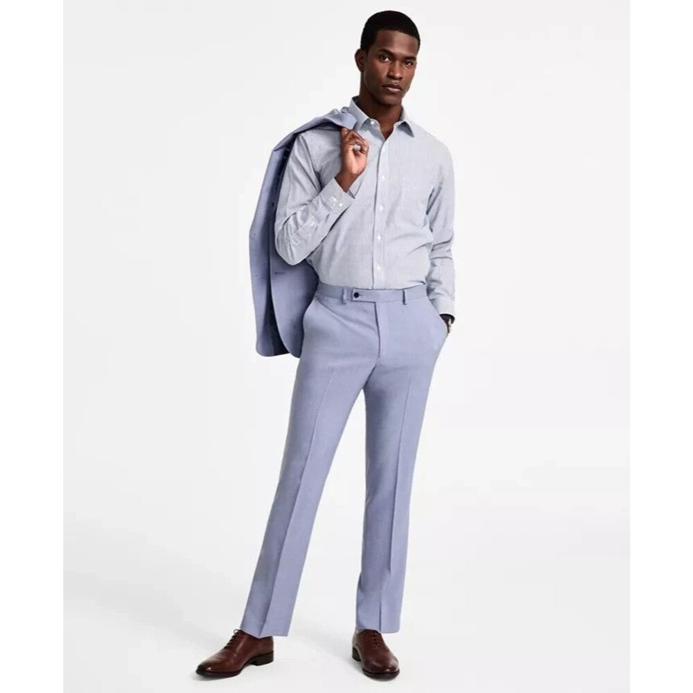 BRAND NEW DKNY Mens 29x32 Solid Light Blue Soft Modern Fit Dress Pants/Slacks